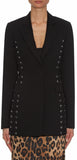 'Merrie' Lace-up Black Blazer - DESIGNER INSPIRED FASHIONS
