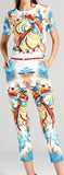 Print Top and Capri Pant Set