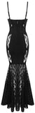 Black Lace Bandage Maxi Gown