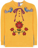 Rhinestone Embroidered Wool Knit Sweater - DESIGNER INSPIRED FASHIONS
