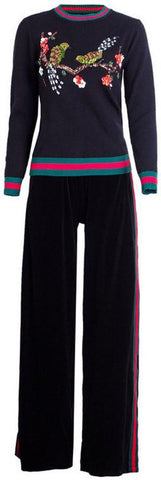 Embellished Web Sweatshirt & Pant Set | DESIGNER INSPIRED FASHIONS