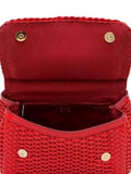 Medium Sicily Woven Bag, Red