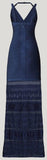 Multimedia Pointelle Halter Gown