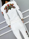 'L'aveugle Par Amour' Embroidered Tracksuit - (White, Pink, Red, Blue, Black) - DESIGNER INSPIRED FASHIONS