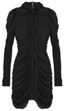 Black Gathered Smock Dress - DESIGNER INSPIRED FASHIONS