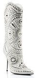 'Chelsea' Studded Embellished Stiletto Boots in Black or White - DESIGNER INSPIRED FASHIONS