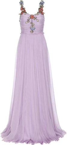 Embellished Pleated Gown-Purple or Light Blue - DESIGNER INSPIRED FASHIONS