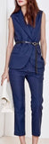 Vest & Capri Pant Set in Blue - DESIGNER INSPIRED FASHIONS
