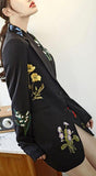 Black Floral Embroidered Blazer-Jacket - DESIGNER INSPIRED FASHIONS