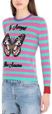 Butterfly-Embroidered Knit Sweater - Multi Colored - DESIGNER INSPIRED FASHIONS