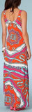 Long Printed Jersey Silk Tank Dress-Multicolor - DESIGNER INSPIRED FASHIONS