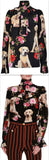 Pussy Bow Floral Dog Blouse