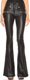 Black Faux-Leather Lace-up Flare Pants - DESIGNER INSPIRED FASHIONS