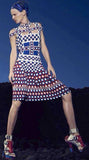 Checkered Printed Cross-Strap Knit Dress - DESIGNER INSPIRED FASHIONS