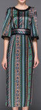 Multicolored Printed Midi Dress - DESIGNER INSPIRED FASHIONS