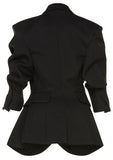 Black Rolled-Sleeve Blazer & Cropped Pant Set