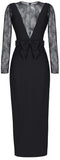 Bow and Lace Detail Evening Dress - Black or Sea Foam Green