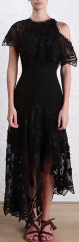 Mercer Bird Floating Dress, Black