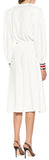 Contrast-Trim Midi Dress