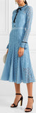 'Eclipse' Corded Lace Midi Dress, Blue