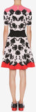 Floral-Print Knitted Fit and Flare Dress