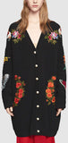 Black Oversized Embroidered Cardigan Sweater - DESIGNER INSPIRED FASHIONS