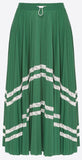 Pleated Midi Skirt with Lace