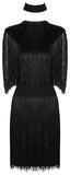 Black Fringed Bodycon Mini Dress