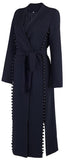 Bead-Embellished Mid-Calf Coat, Dark Blue