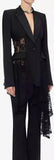 Black Asymmetrical Lace Detailed Blazer