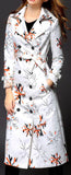 Snowflake Printed Coat in White - DESIGNER INSPIRED FASHIONS