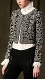 Embroidered Cropped Bolero Style Jacket in Black - DESIGNER INSPIRED FASHIONS