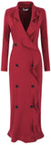 Ruffled Coat-Dress, Burgundy