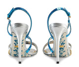 Metallic Leather Sandals with Sequins