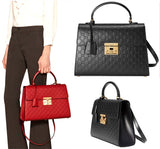 Padlock GG Signature Top-Handle Leather Bag - (Black, Red, Pink) - DESIGNER INSPIRED FASHIONS
