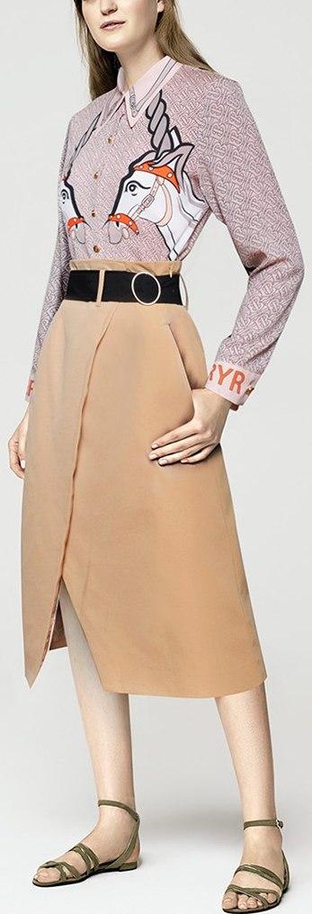 Unicorn Print Shirt and Skirt Set