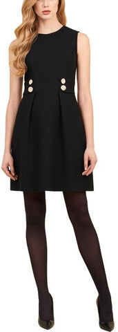 Textured Wool-Blend Dress, Black or Red