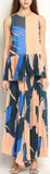 Pleated Printed Peplum Top & Pant Set