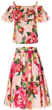 Floral Printed Flounce Top & Matching Skirt Set