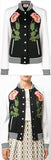 Floral Embroidered Bomber Jacket