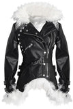 Shearling Lined Faux-Leather Bomber Jacket