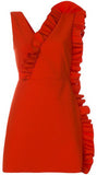 Ruffled Short Dress - Red or White
