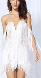 Fringed Off-the-Shoulder Mini Dress - Various Colors to choose from