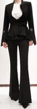Black Flared Jacket & Pant Set