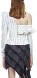 Monochrome Stripe Frill Top