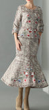 Embroidered Frayed Tweed Jacket & Skirt Set