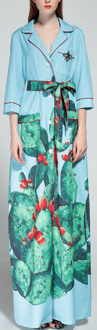 Cactus Print Robe-Dress