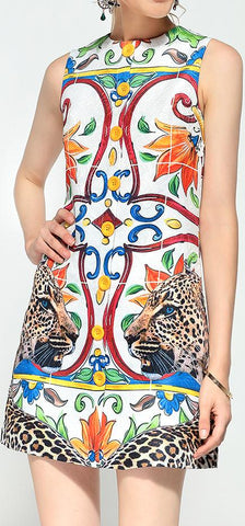 Majolica & Cheetah Print Dress