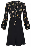 Long-Sleeve Printed Dress