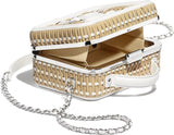 Small Vanity Case, Beige & White | DESIGNER INSPIRED FASHIONS